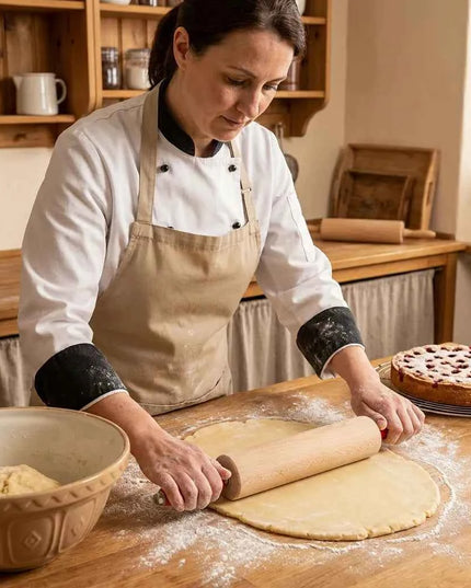 Rouleau à pâtisserie professionnel en bois de hêtre avec roulement à billes, 30–45 cm
