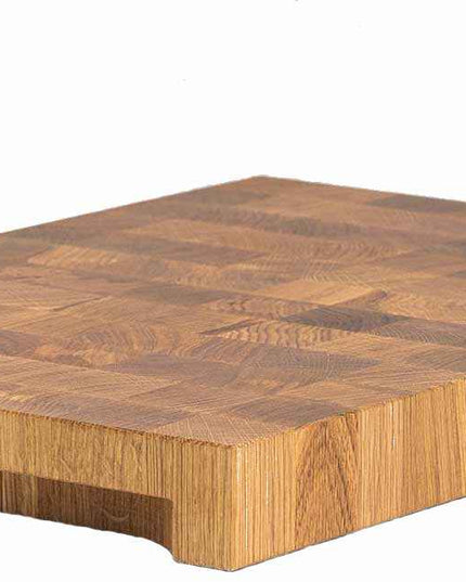 NXT Board Schneidebrett Eiche Stirnholz mit tiefen Griffmulden, 52,5 x 35 x 5,5 cm
