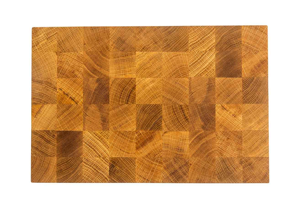 Planche à découper NXT en chêne, bois de bout avec poignées, 52,5 x 35 x 5,5 cm – Vue de face