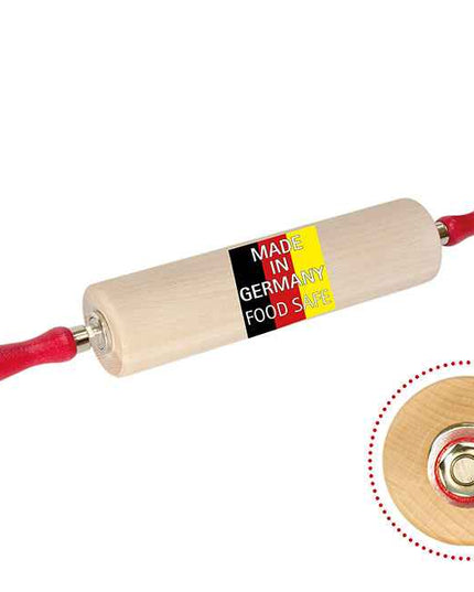 Rouleau à pâtisserie professionnel en bois de hêtre avec roulement à billes, 30–45 cm