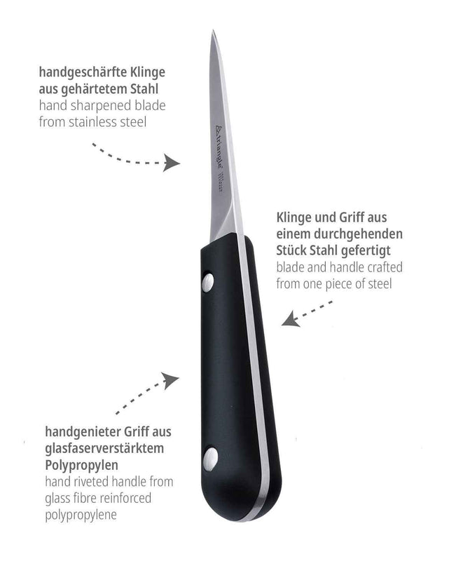 Couteau à huîtres avec lame étroite en acier trempé