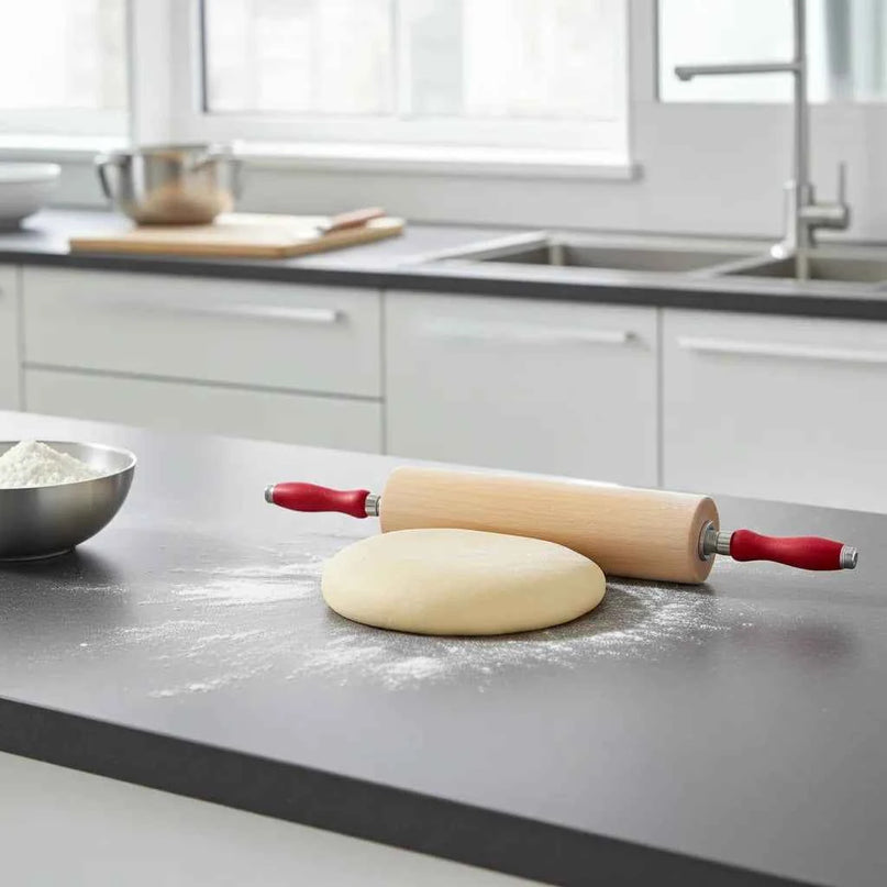 Rouleau à pâtisserie professionnel en bois de hêtre avec roulement à billes, 30–45 cm